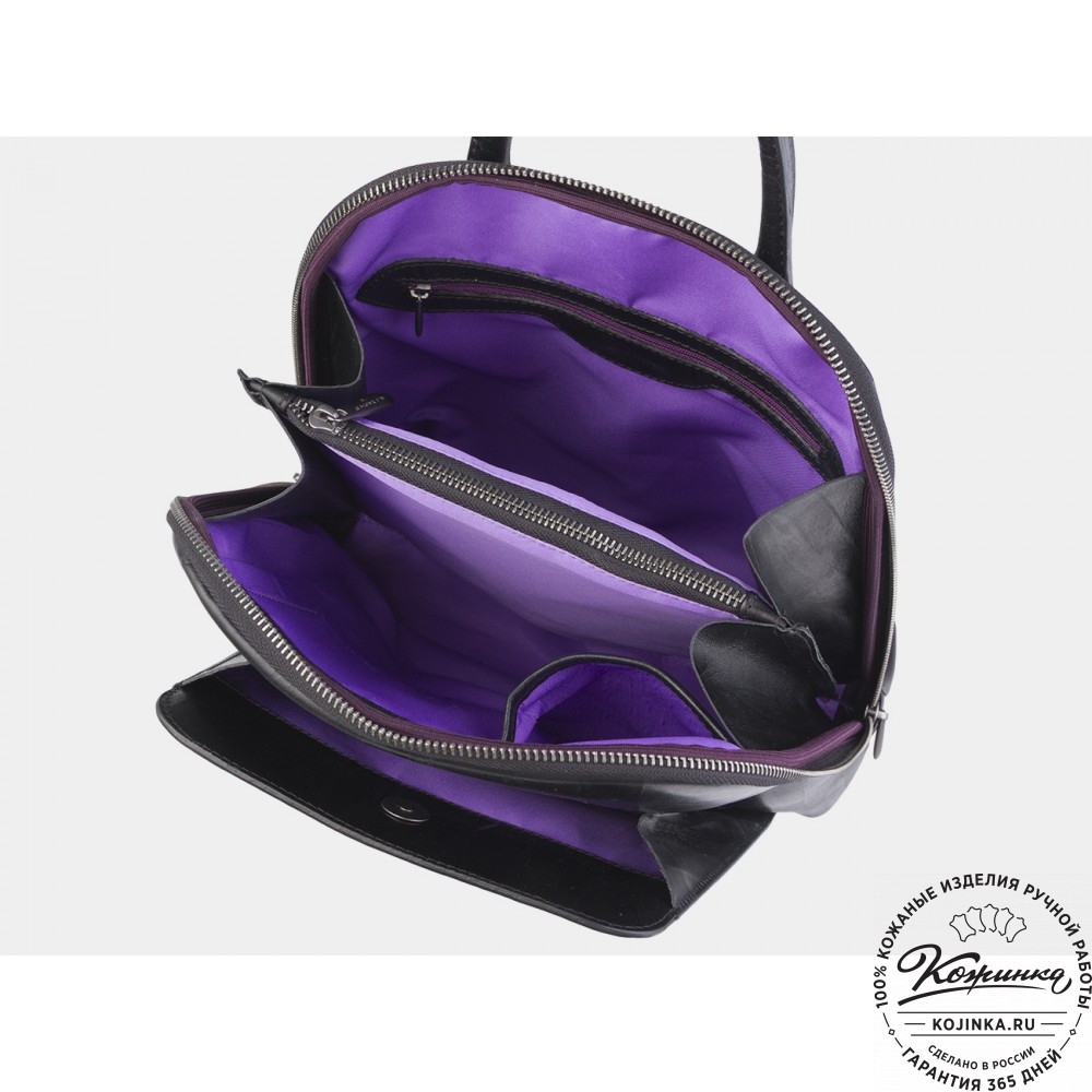 Женский кожаный рюкзак "Джорджия" (чёрный)